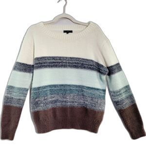 FATE Multicolor Sweater Stripe Pullover Long Sleeve Scoop Neckline Size M